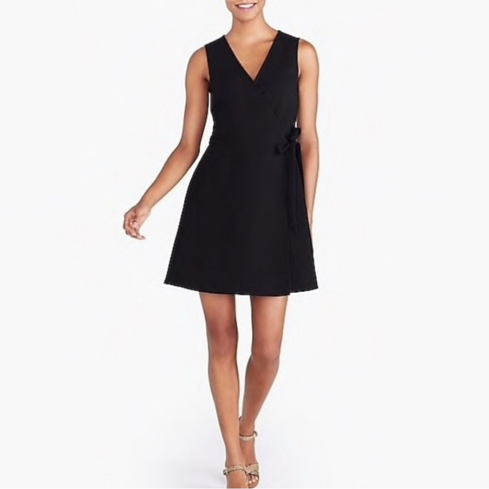 NWT J. Crew Black Sleeveless V-Neck A-Line Mini Dress